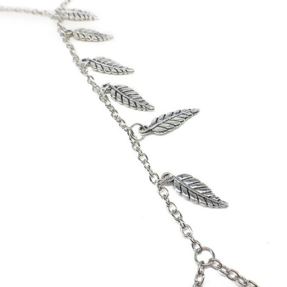 Silver Leaf Boho Barefoot Sandal Anklet - Picture 5 of 7